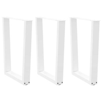 ARDEBO.de - Esstisch Beine V-Form 3 Stück Weiß 70x(72-73,3) cm Stahl