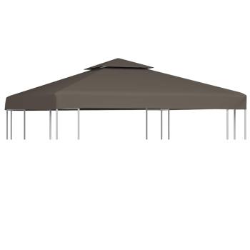 ARDEBO.de - Pavillon-Dachplane mit Kaminabzug 310 g/m² 3x3 m Taupe