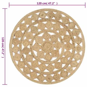 Teppich Handgefertigt Jute Geflochten 120 cm
