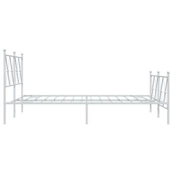 Bettgestell mit Kopf- und Fußteil Metall Weiß 137x190 cm
