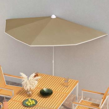 ARDEBO.de - Halb-Sonnenschirm mit Mast 180x90 cm Taupe