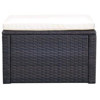Hocker mit Kissen Poly Rattan 53?53?30 cm Braun