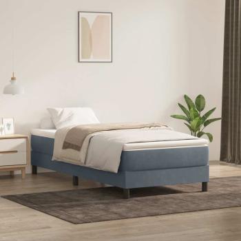 ARDEBO.de - Boxspringbett mit Matratze Dunkelgrau 80x210 cm Samt