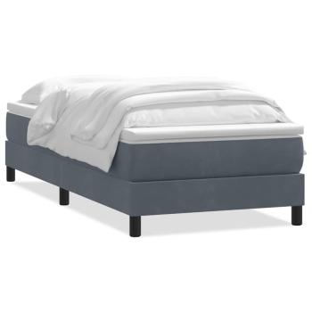 Boxspringbett mit Matratze Dunkelgrau 80x210 cm Samt