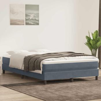 ARDEBO.de - Boxspringbett mit Matratze Dunkelgrau 160x210 cm Samt