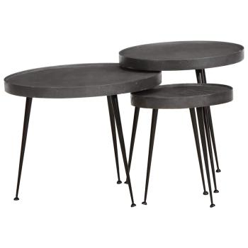 ARDEBO.de - Couchtisch 3 Stk. Schwarz Holzwerkstoff