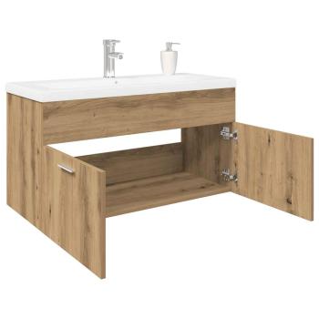 ARDEBO.de - Waschbeckenunterschrank mit Einbaubecken Artisan-Eiche
