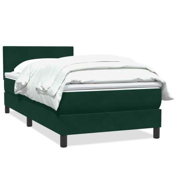 Boxspringbett mit Matratze Dunkelgrün 80x220 cm Samt
