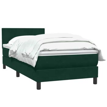 Boxspringbett mit Matratze Dunkelgrün 80x220 cm Samt