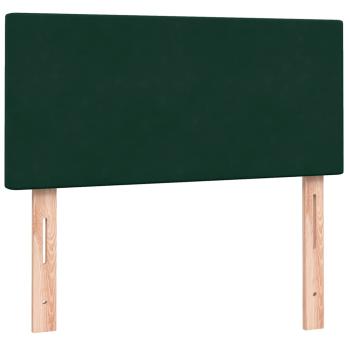 Boxspringbett mit Matratze Dunkelgrün 80x220 cm Samt