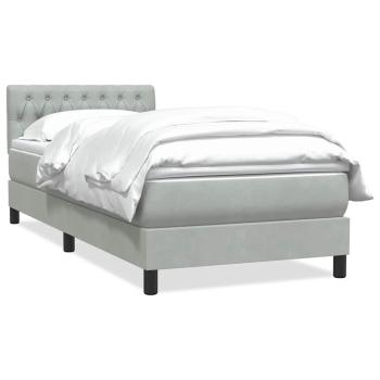 Boxspringbett mit Matratze Hellgrau 80x210 cm Samt