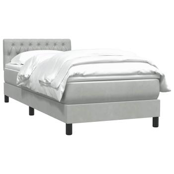 Boxspringbett mit Matratze Hellgrau 80x210 cm Samt