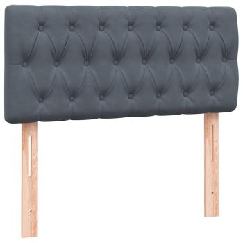 Boxspringbett mit Matratze Dunkelgrau 80x220 cm Samt