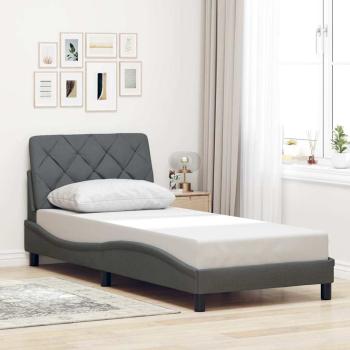 ARDEBO.de - Bettgestell ohne Matratze Dunkelgrau 80x200 cm Stoff