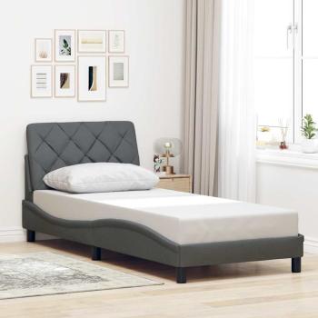 ARDEBO.de - Bettgestell ohne Matratze Dunkelgrau 90x200 cm Stoff