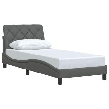 Bettgestell ohne Matratze Dunkelgrau 90x200 cm Stoff