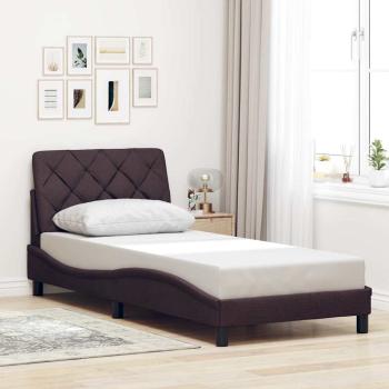 ARDEBO.de - Bettgestell ohne Matratze Dunkelbraun 90x200 cm Stoff