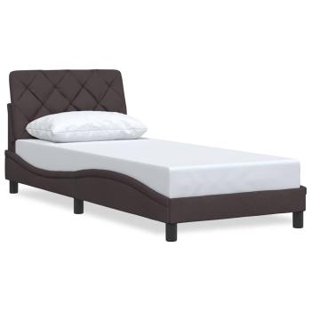 Bettgestell ohne Matratze Dunkelbraun 90x200 cm Stoff