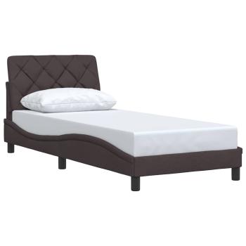 Bettgestell ohne Matratze Dunkelbraun 90x200 cm Stoff