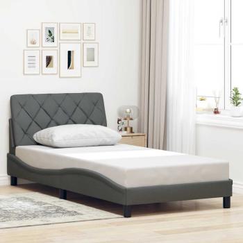 ARDEBO.de - Bettgestell ohne Matratze Dunkelgrau 100x200 cm Stoff
