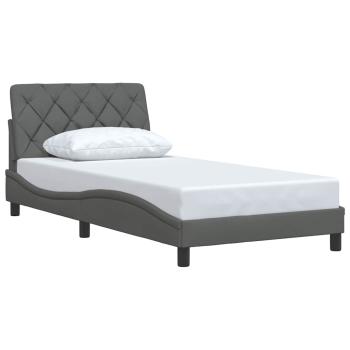 Bettgestell ohne Matratze Dunkelgrau 100x200 cm Stoff