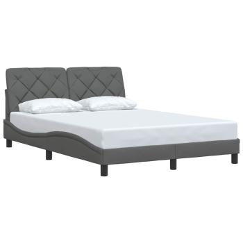 Bettgestell ohne Matratze Dunkelgrau 120x200 cm Stoff
