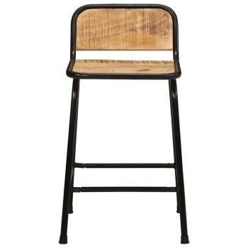 Barhocker 4 Stk. 46x35,5x70 cm Raues Mango Massivholz
