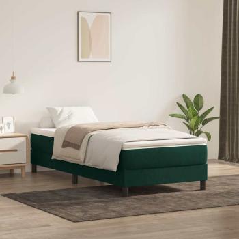 ARDEBO.de - Boxspringbett ohne Matratze Dunkelgrün 90x220 cm Samt