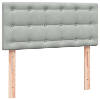 Boxspringbett mit Matratze & LED Hellgrau 80x210 cm Samt