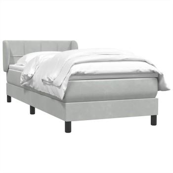 Boxspringbett mit Matratze Hellgrau 80x210 cm Samt
