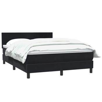 Boxspringbett mit Matratze Schwarz 160x210 cm Samt