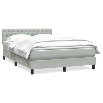 Boxspringbett mit Matratze Hellgrau 160x210 cm Samt