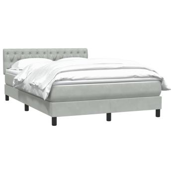 Boxspringbett mit Matratze Hellgrau 160x210 cm Samt
