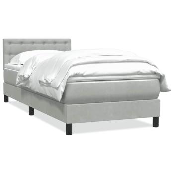 Boxspringbett mit Matratze Hellgrau 80x210 cm Samt