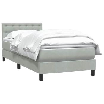 Boxspringbett mit Matratze Hellgrau 80x210 cm Samt