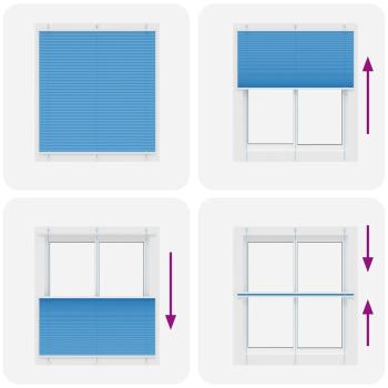 Plissee Blau 115x100 cm Stoffbreite 114,4 cm Polyester