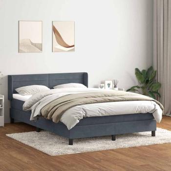 ARDEBO.de - Boxspringbett mit Matratze Dunkelgrau 160x210 cm Samt