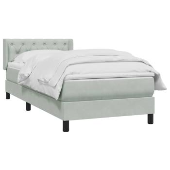 Boxspringbett mit Matratze Hellgrau 80x210 cm Samt