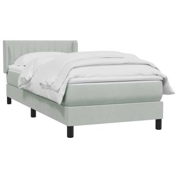 Boxspringbett mit Matratze Hellgrau 80x210 cm Samt