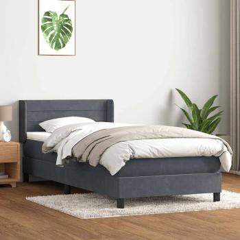 ARDEBO.de - Boxspringbett mit Matratze Dunkelgrau 80x210 cm Samt