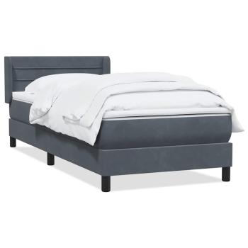 Boxspringbett mit Matratze Dunkelgrau 80x210 cm Samt