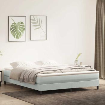 ARDEBO.de - Boxspringbett ohne Matratze Hellgrau 180x220 cm Samt