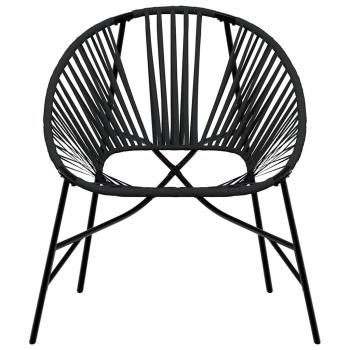 Gartenstuhl-Set 3-tlg. Schwarz Poly Rattan