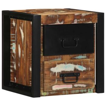 ARDEBO.de - Nachttisch Mehrfarbig 40x35x40 cm Altholz Massivholz