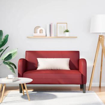 ARDEBO.de - Zweisitzer-Sofa Weinrot 110 cm Kunstleder