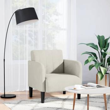 ARDEBO.de - Sessel mit Armlehnen Creme 54 cm Samt