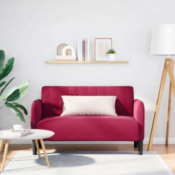 ARDEBO.de - Zweisitzer-Sofa Weinrot 109 cm Samt