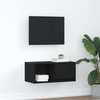 ARDEBO.de - TV-Schrank Schwarz Eichen-Optik 60x31x25,5 cm Holzwerkstoff
