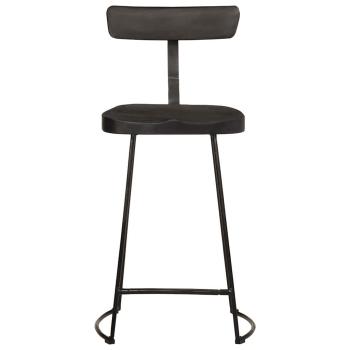 Barhocker 2 Stk. Schwarz 49x43x88 cm Mango Massivholz