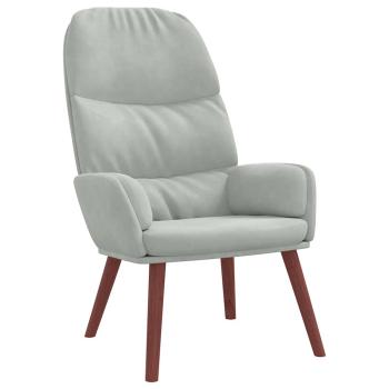 Relaxsessel mit Hocker Hellgrau Samt